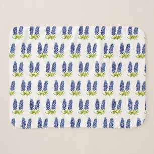 Couverture Sherpa Bluebonnets Texas Flowers Fleur sauvage Aquarelle