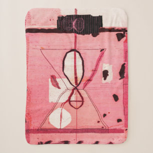 Couverture Sherpa Blush Kilim : Art du patrimoine marocain rose