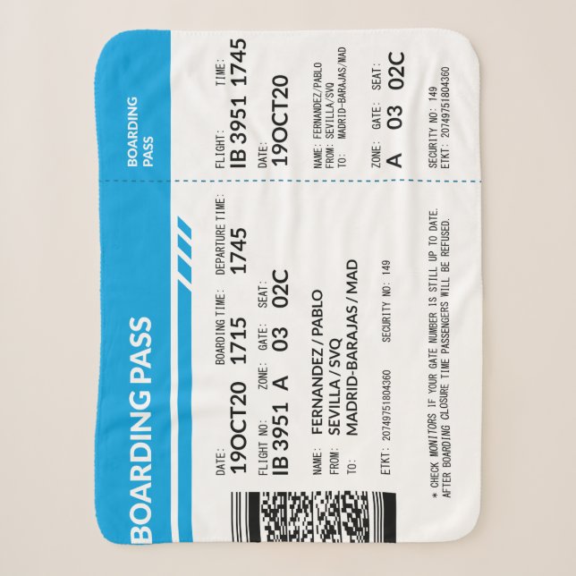 Couverture Sherpa Boarding Pass (blue) (Devant)