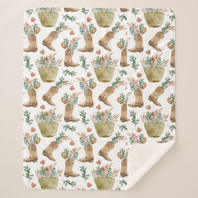 Couverture Sherpa Boho Western Floral Sherpa Blanket (Devant)