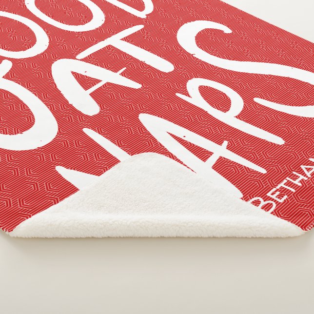 Couverture Sherpa Bon À La Sieste - Lumineux Rouge Sherpa Blanche (3/4)