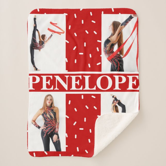 Couverture Sherpa Bonbons de Noël Saupoudrer 4 Photo Collage (Devant)