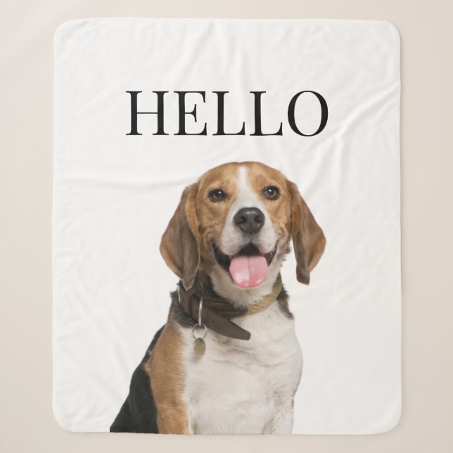 Couverture Sherpa Bonjour Personnalisé Beagle Portrait de chien phot (Devant)