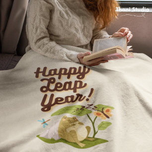 Couverture Sherpa Bonne année bissextile Février 29 ème Vintage Tone