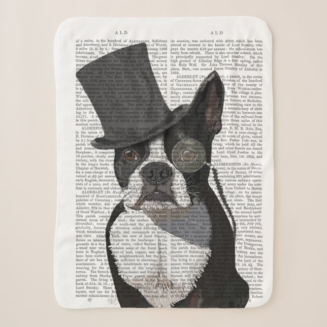Couverture Sherpa Boston Terrier, Formal Hound et Casquette (Devant)