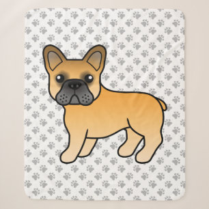Couverture Sherpa Bouledogue français fauve mignon chien de dessin a