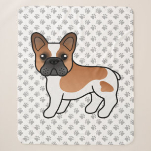 Couverture Sherpa Bouledogue français pie rouge mignon chien de dess