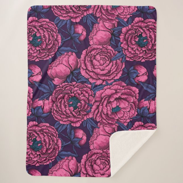 Couverture Sherpa Bouquet de galets roses (Devant)