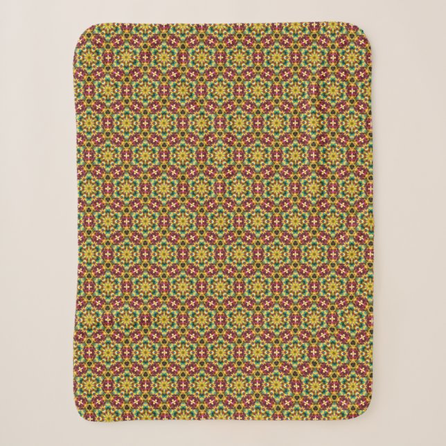 Couverture Sherpa Bourgogne jaune (Devant)