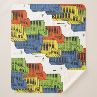 Couverture Sherpa Bouteilles en verre, design Motif Abstrait.