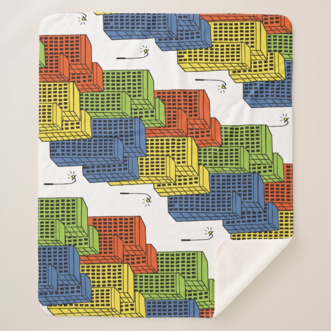 Couverture Sherpa Bouteilles en verre, design Motif Abstrait. (Devant)