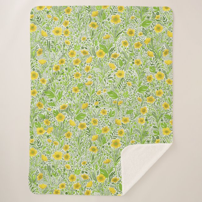 Couverture Sherpa Boutons blancs (Devant)