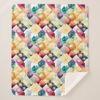 Couverture Sherpa Boutons géométriques