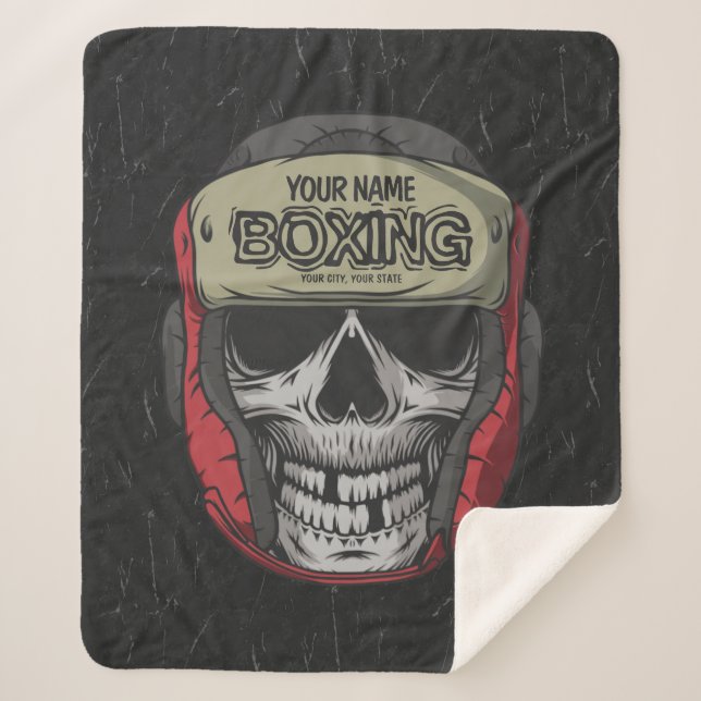 Couverture Sherpa Boxer Fight Club Skeleton Boxer Gym (Devant)