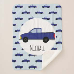 Couverture Sherpa Boys Cube Blue Pickup Truck Cartographie Enfants