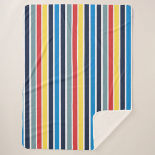 Couverture Sherpa Bright multicolore bandes verticales.