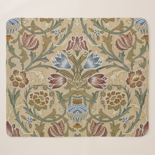 Couverture Sherpa Broderie florale symétrique vintage William Morris