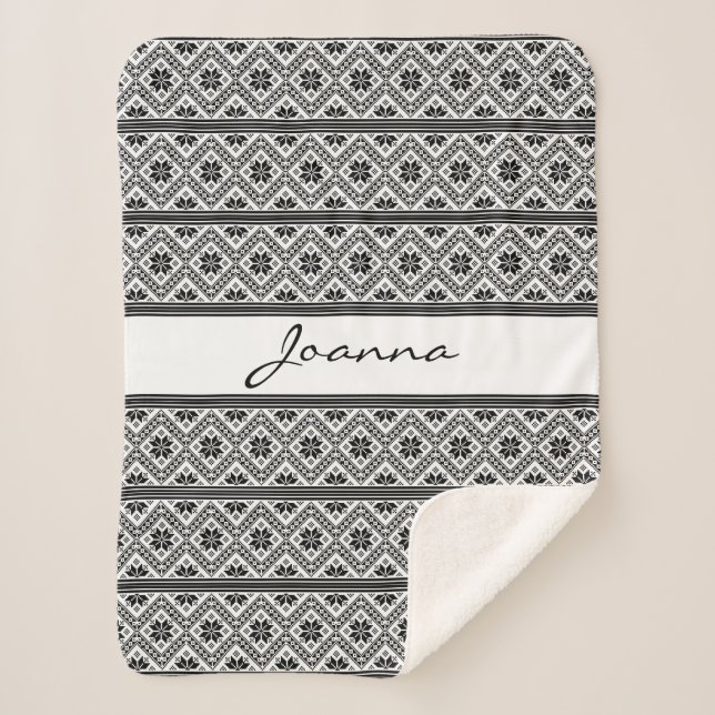 Couverture Sherpa Broderie noire (Devant)