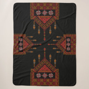 Couverture Sherpa Broderie palestinienne de Tatreez  art palestine