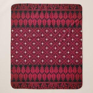 Couverture Sherpa Broderie palestinienne Tatreez design imprimé