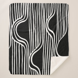 Couverture Sherpa Brosse le motif de grunge. Vintage blanc et noir. 