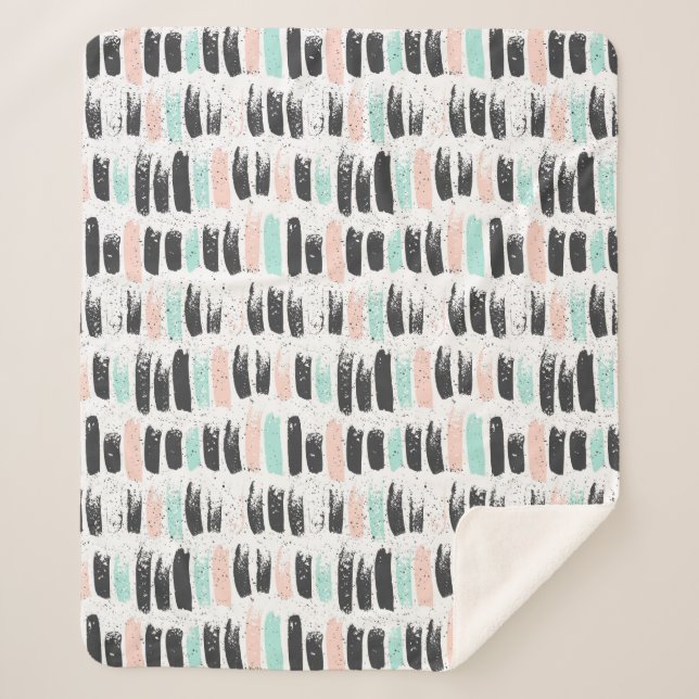 Couverture Sherpa Brosses et motif de courses d'encre (Devant)