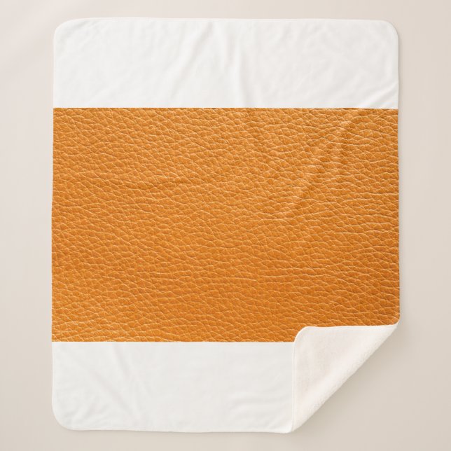 Couverture Sherpa Brown cuir texture closeup (Devant)