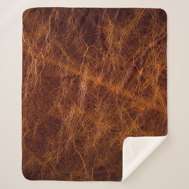 Couverture Sherpa Brown cuir textureabstrait, art, artificiel, dos (Devant)