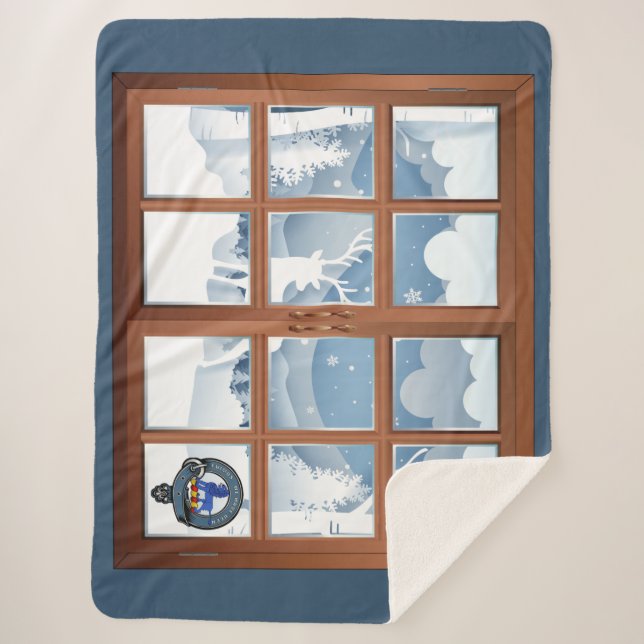 Couverture Sherpa Bruce Clan Badge Scène hivernale Grande (Devant)