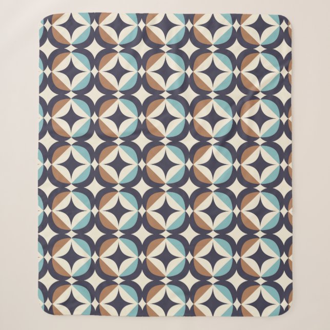 Couverture Sherpa Brun moderne de la moitié du siècle et motif (Devant)