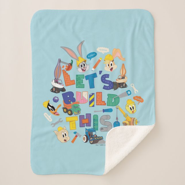 Couverture Sherpa BUGS BUNNY BUILDERS™| "Let's Build This" Collage (Devant)