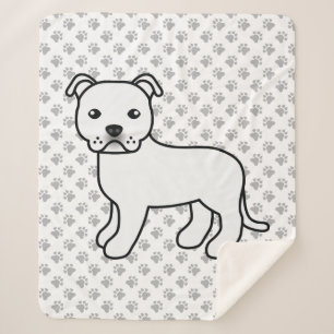 Couverture Sherpa Bull Terrier Staffordshire Blanc Chien de Dessin A