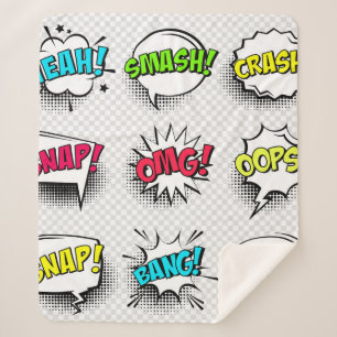 Couverture Sherpa Bulles de discours comiques avec ombre et texte mi