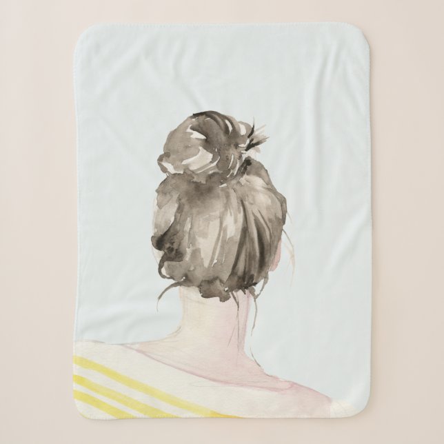 Couverture Sherpa Bun de noeud de cheveux Brown (Devant)