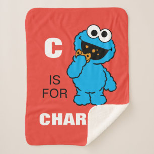Couverture Sherpa C est pour Cookie Monster Ajouter Votre Nom