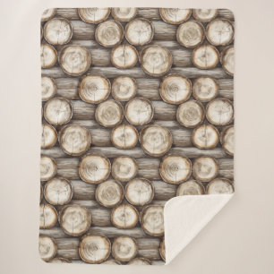 Couverture Sherpa Cabine de bois Noël