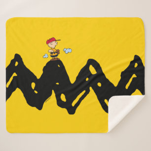 Couverture Sherpa cacahuètes   Charlie Baseball Brown