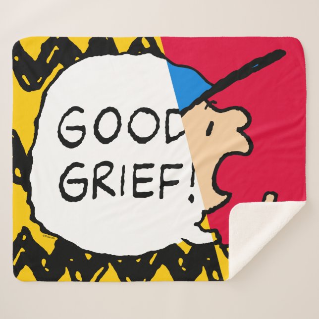 Couverture Sherpa cacahuètes | Charlie Brown Bon Grief Half & Half (Devant (Horizontal))
