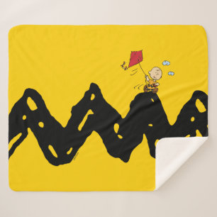 Couverture Sherpa cacahuètes   Charlie Brown volant Kite