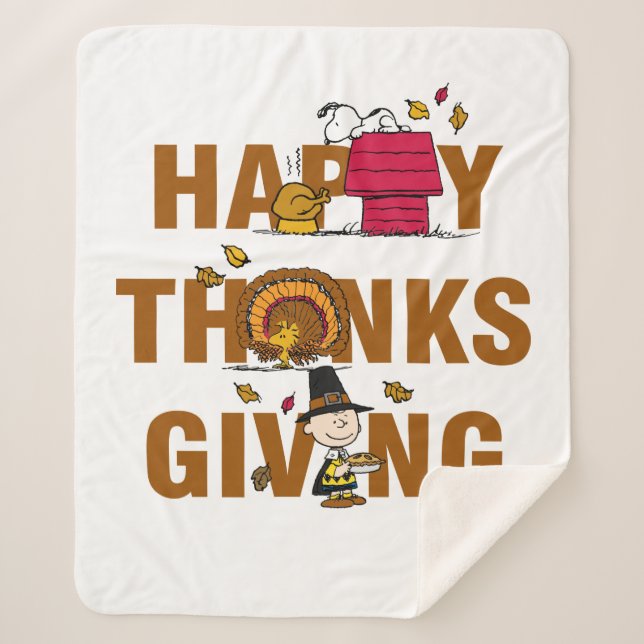 Couverture Sherpa cacahuètes | Combo Bon thanksgiving (Devant)