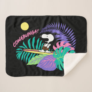 Couverture Sherpa cacahuètes Cowabunga Snoopy