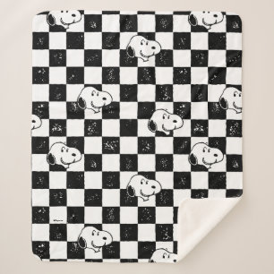 Couverture Sherpa cacahuètes   Drapeau À damiers Snoopy