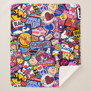 Couverture Sherpa cacahuètes   Motif de patchs Mixtape