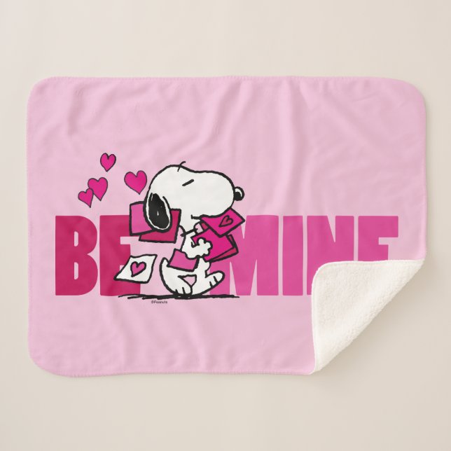 Couverture Sherpa cacahuètes | Saint Valentin | Snoopy (Devant (Horizontal))