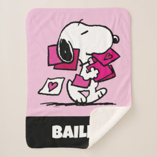 Couverture Sherpa cacahuètes Saint Valentin Snoopy
