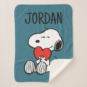 Couverture Sherpa cacahuètes Saint Valentin Snoopy Heart Hug