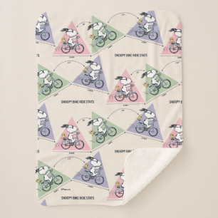 Couverture Sherpa cacahuètes Snoopy Bike Ride Stats