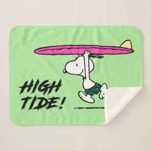 Couverture Sherpa cacahuètes Snoopy Courir sur le Surf