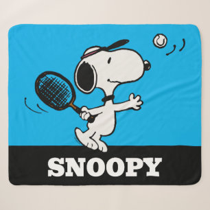 Couverture Sherpa cacahuètes   Snoopy Joue Au Tennis