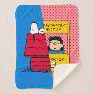 Couverture Sherpa cacahuètes   Snoopy & Lucy Half & Half